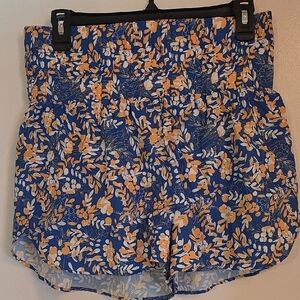 Floral Blue Women's Running Shorts